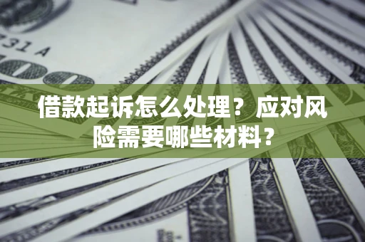 武汉借款起诉怎么处理？应对风险需要哪些材料？
