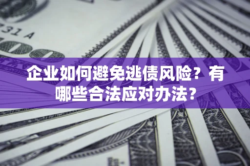 武汉企业如何避免逃债风险？有哪些合法应对办法？
