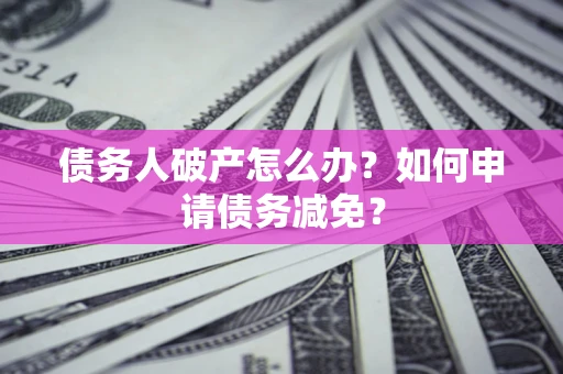 武汉债务人破产怎么办？如何申请债务减免？