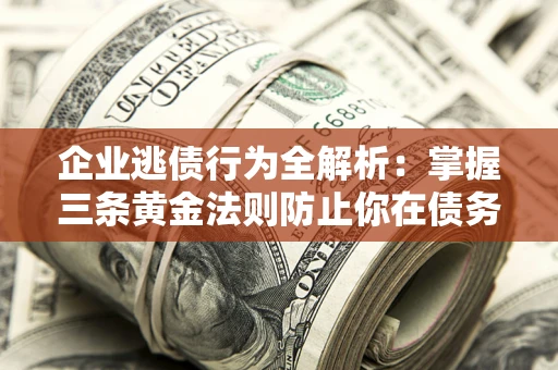 武汉企业逃债行为全解析：掌握三条黄金法则防止你在债务乱局中“踩雷”