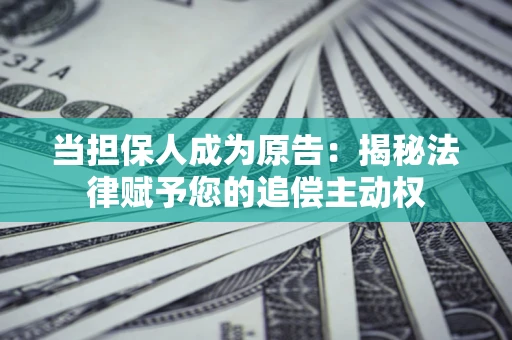 武汉当担保人成为原告:揭秘法律赋予您的追偿主动权 武汉当担保人成为原告:揭秘法律赋予您的追偿主动权